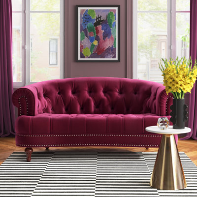 Joannes Velvet Rolled Arm Chesterfield