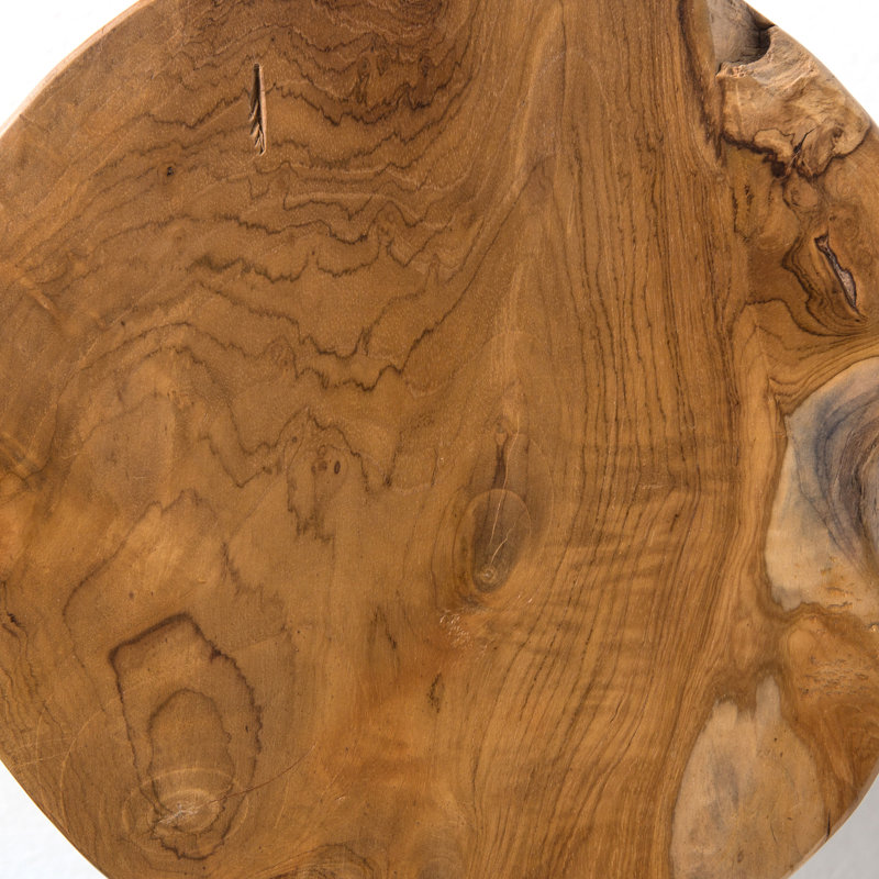Atrakchi Accent Stool, Teak Stool-Aged Natural