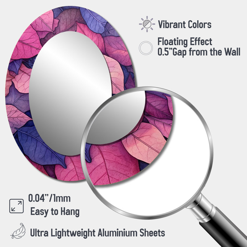 Miroir mural rose et bleu Harmony II, 40 po x 30 po