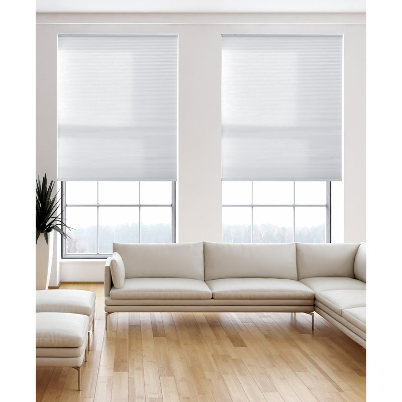 Store alvéolaire filtrant la lumière, l 22 po x L 64 po, Blanc pur