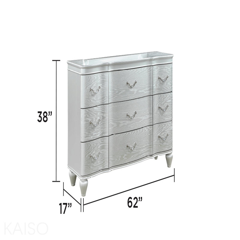 Commode 9 tiroirs Style avec poignées en métal