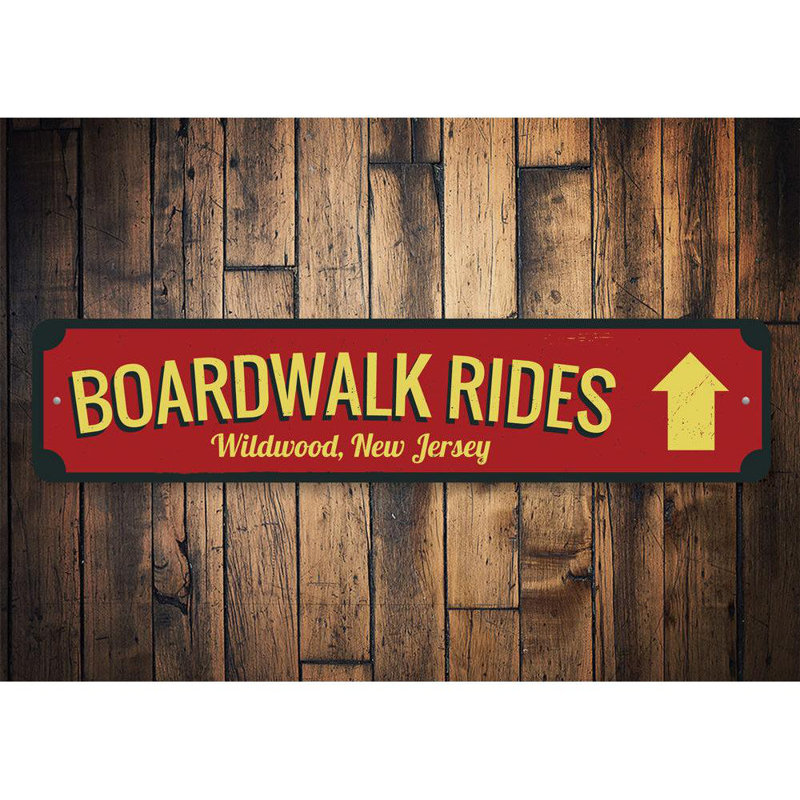 Panneau en aluminium Boardwalk Rides, H 6 po x l 24 po x P 0,063 po