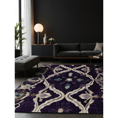 Tapis mauve soyeux et moelleux