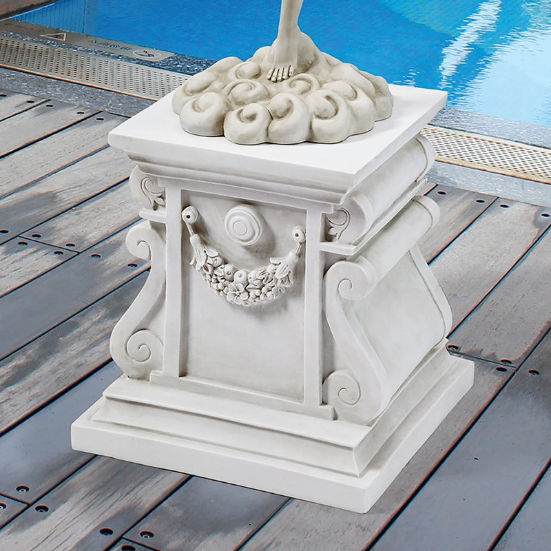 Piédestal classique de jardin statuaire, H 15 po x l 15 po x 14,5 po
