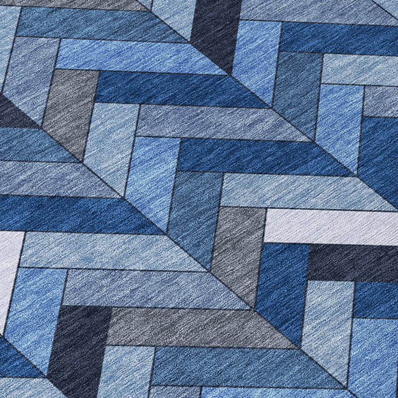 Machine Washable Indoor/Outdoor Matteson ACN2296 Geometric Rug, Rectangle 3' x 5'