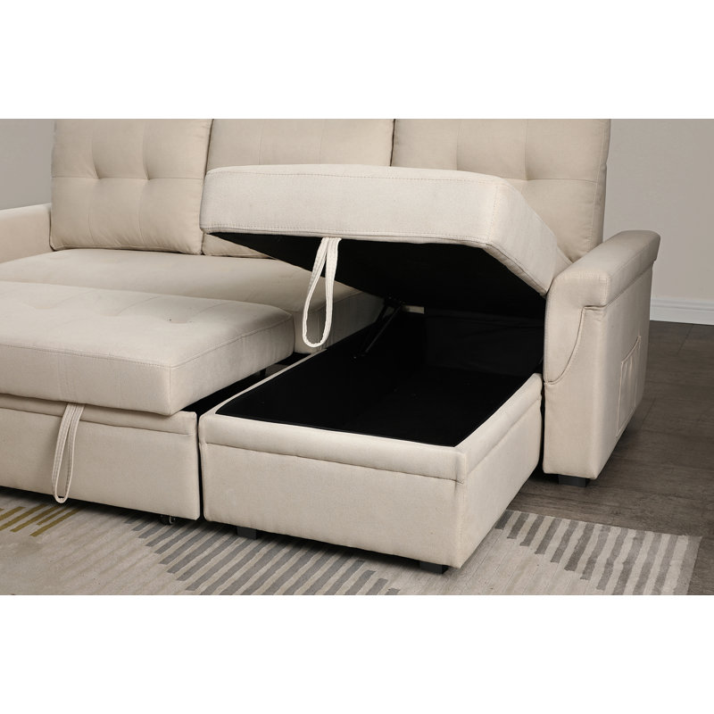 Canapé-lit rembourré 81,9 po Ronsheilla, Beige