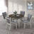 Badgery 5-Piece Dining Set with Round Rubberwood Table & 4 Tall Back Chairs