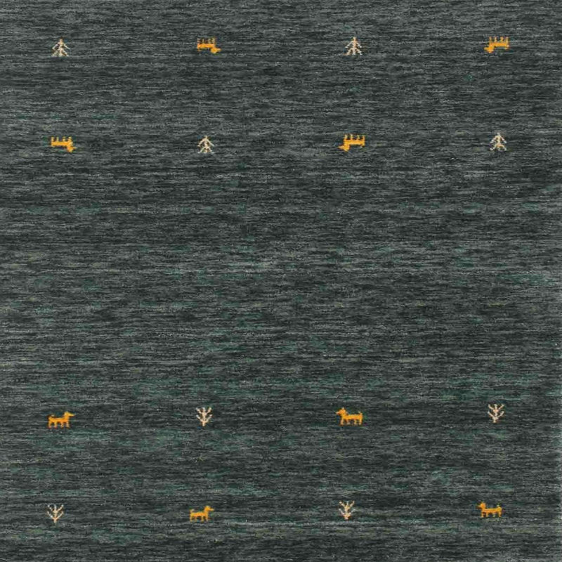 Tapis olive / gris Delora, Carré 8 pi
