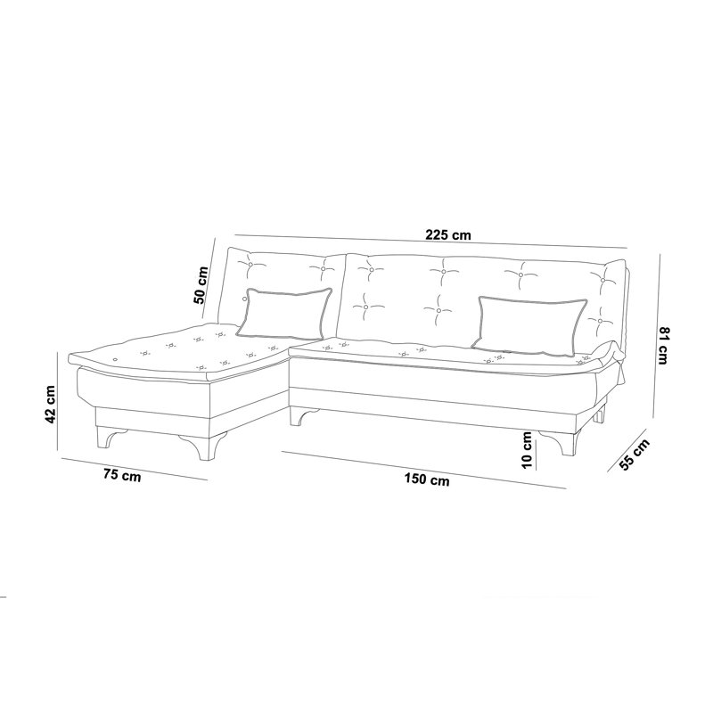 Corner Sofa-Bed, Claret Red Polyester Blend