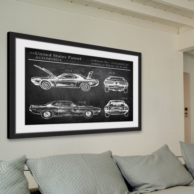 «Dodge Défiant», reproduction encadrée, H 30 po x l 45 po x P 1,5 po