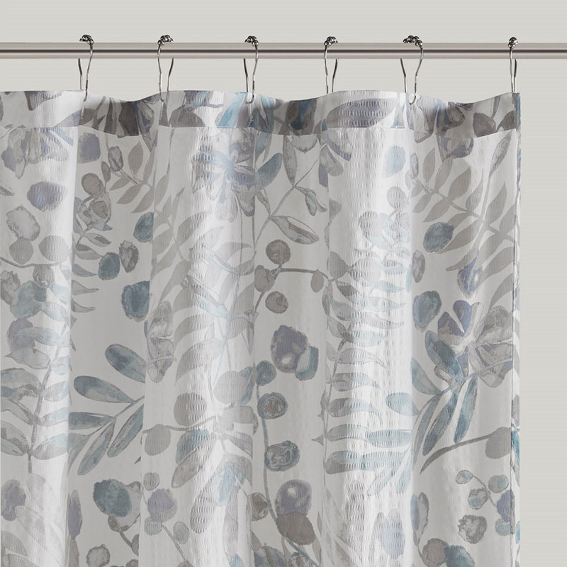 Printed Seersucker Shower Curtain