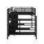 Lit mezzanine double en métal avec ensemble de table et garde-robe