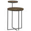Table d'appoint naturelle et bronze industriel à 2 niveaux