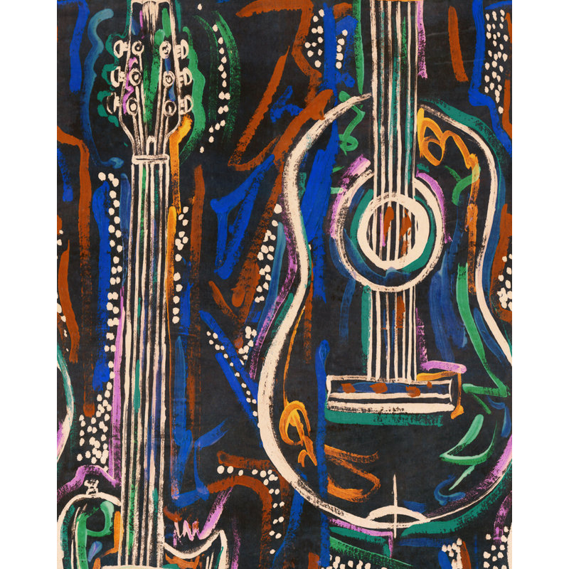 Woodstock Lifestyle Wallpaper Roll, Black/Green/Orange