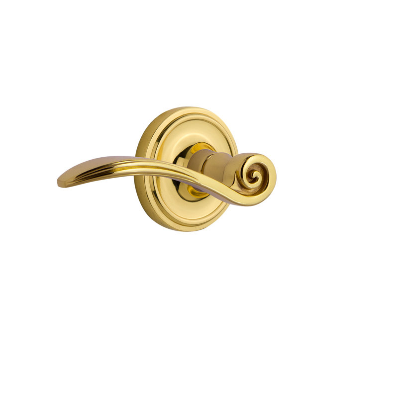 Classic Rosette Single Dummy with Swan Lever, Left Handed, Polished Brass