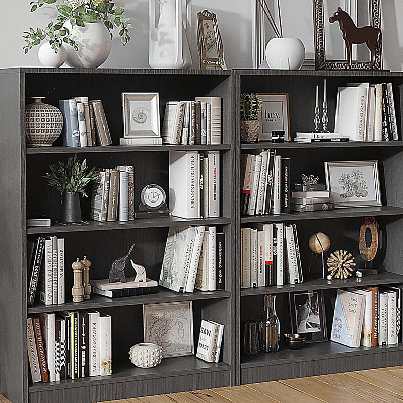 Bibliothèque 4 niveaux, Grey, (4 tablettes) H 48 po x l 33 po x P 11,6 po