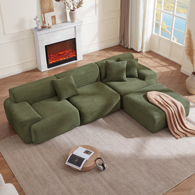 Boneless 113’’ 4-Piece Modular Sectional Sofa With Deep Seat And Frameless Design