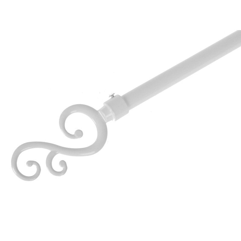 Tringle à rideaux simple blanche réglable de 48 à 84 po 2 po