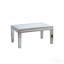 Table basse à miroir en miroir - Bordure en cristal concassé, verre - Argent