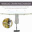 Parasol de patio rectangulaire extérieur en acier 15 'avec base, protection solaire et manivelle pour terrasse-1567295429