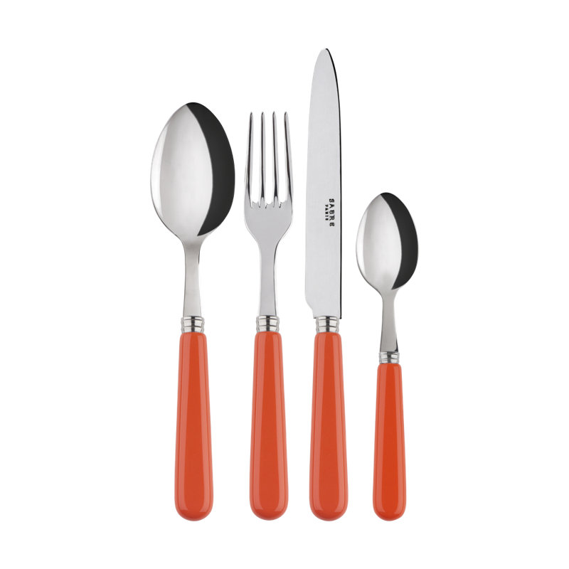 Sabre Paris - 24 Pieces Cutlery Set Pop Unis, Orange