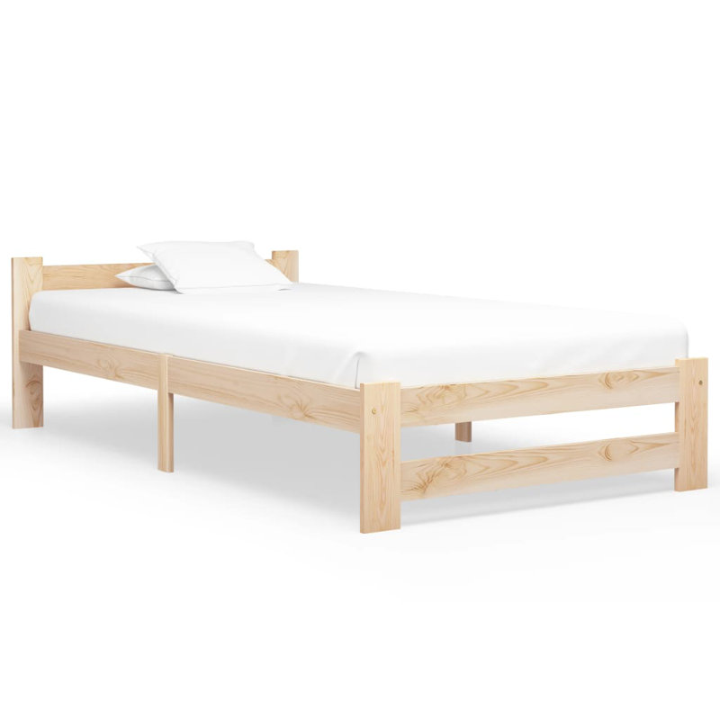 Berna Solid Wood Bed, Light Brown, European Single (90 x 200cm)