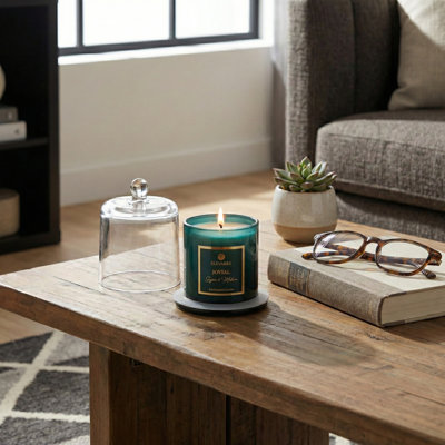 Bougie parfumée avec couvercle en verre pour décor de salon Modern Decor