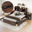Lit plateforme pleine grandeur avec tablettes coulissantes, lit gigogne simple et 2 tiroirs-2048899637
