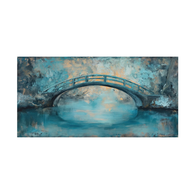 Art mural sur toile tendue - «Forest Bridge» par Imagine It Images pour décor de salon, de chambre à coucher ou de bureau - 16 x 32