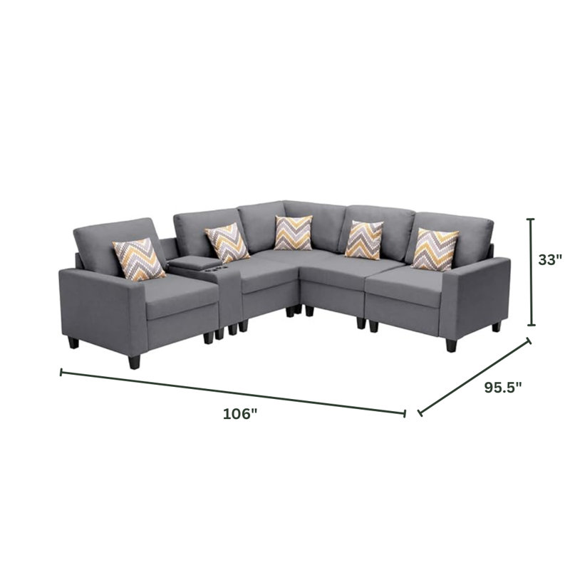 Nizana 6Pc Reversible Sectional Sofa