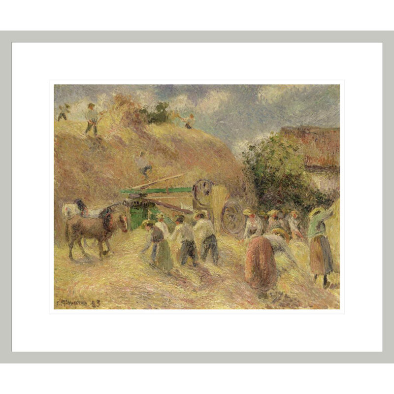 «The Harvest» par Camille Pissarro - estampe numérique encadrée, 17.75" H x 21" W