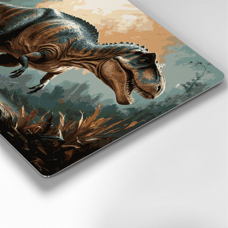 «Dinosaur Albertosaurus», art mural en métal brun, H 11 po x l 14 po