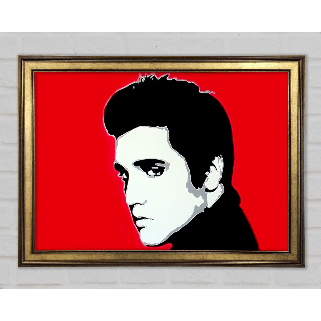 Elvis Portrait Rot - Druck