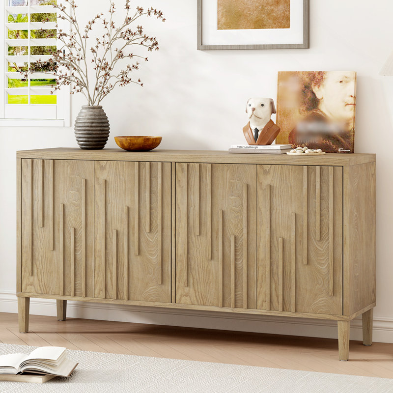 Armoire 59,8 "à 4 portes, Naturel