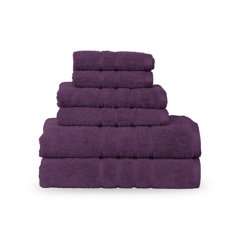 Martex Ultimate Solid 6 Piece Dark Purple Towel Set, Dark Purple