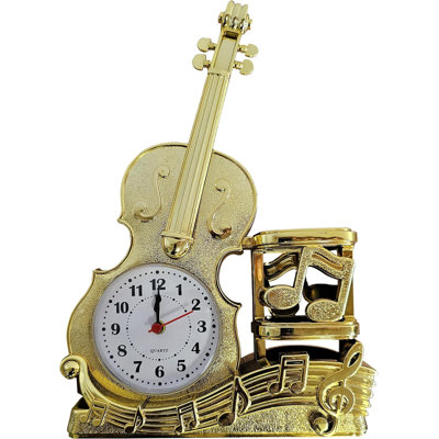 Roman Numeral Metal Glass Quartz movement / Crystal Alarm Tabletop Clock in Gold
