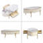 Table basse moderne ovale avec 2 grands tiroirs de rangement