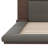 Floor Upholstered Platform Bed With Extended Wood Headboard & Bedside Shelf