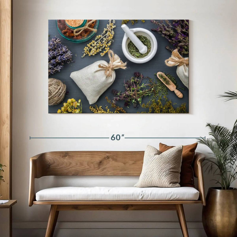 Dried Medicinal Herbs, 32" H x 48" W