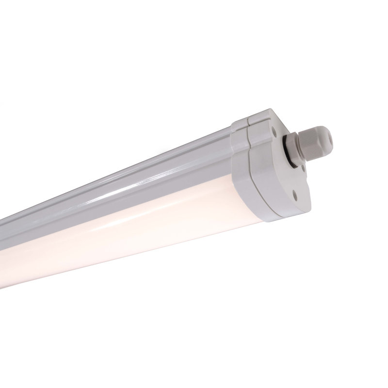 White LED Outdoor Flush Mount, 5.6cm H x 129.6cm W x 15.5cm D