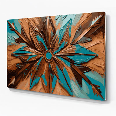 Southwestern Patterns Arrowhead Geometry 202 Brown Metal Wall Art