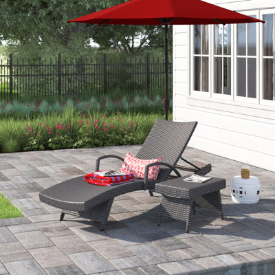 Billur Adjustable Wicker Reclining Chaise Lounge by Wade Logan