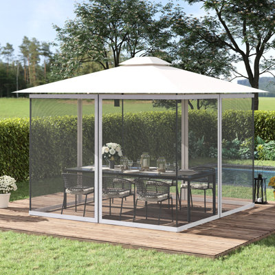 Filet de remplacement en filet blanc pour abris de jardin et tentes de 10 pi x 13 pi. Bloque les débris des créatures ailées. Installation simple. Convient à de nombreux types de pavillon de jardin de 10 pi x 13 pi. Fabriqué en remplacement, blanc.