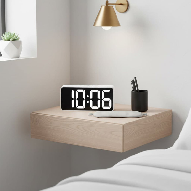 Digital Electric Alarm Tabletop Clock, White