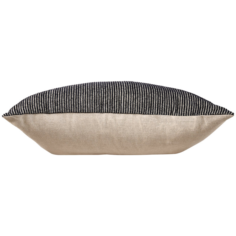 Black and White Striped Cotton Throw Pillow