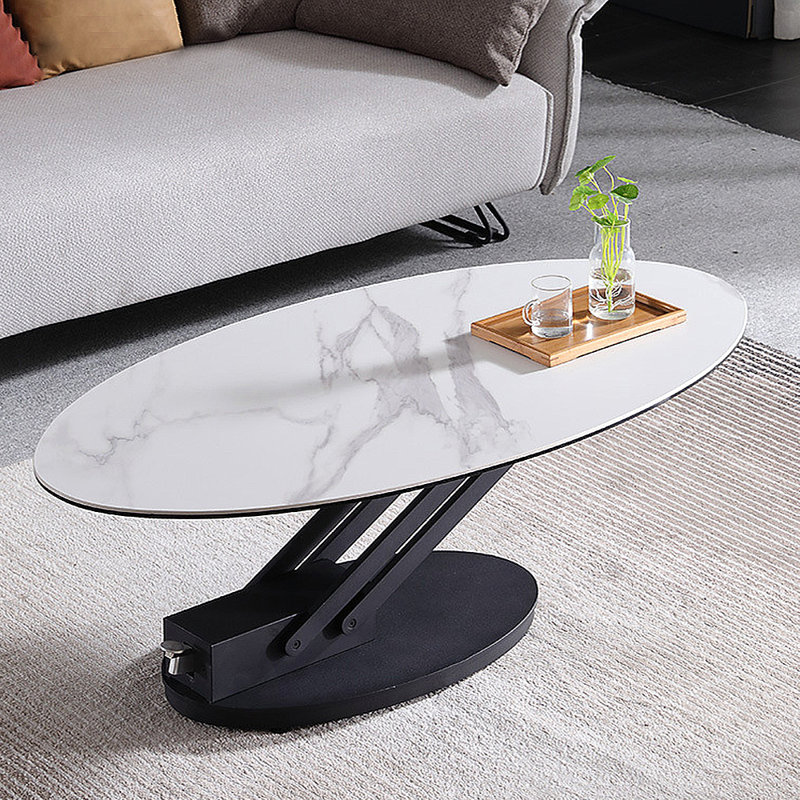 Table à thé Modern, Blanc / Gris, H 27,56 po x L 51,18 po x l 27,56 po