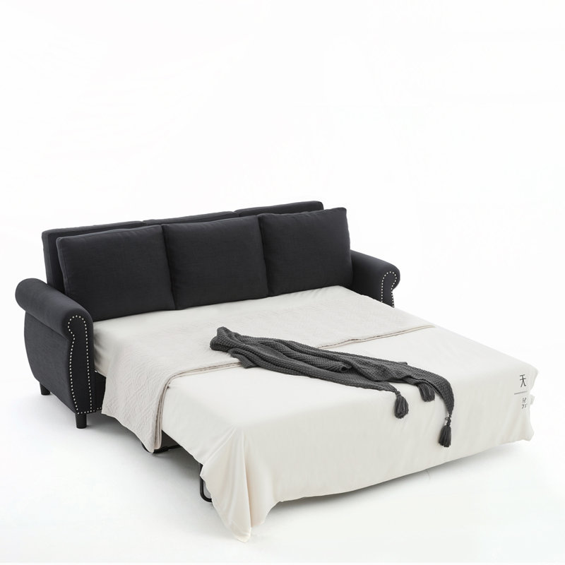 Canapé-lit 81,5 po à 3 places avec canapé-lit et matelas, Gris foncé
