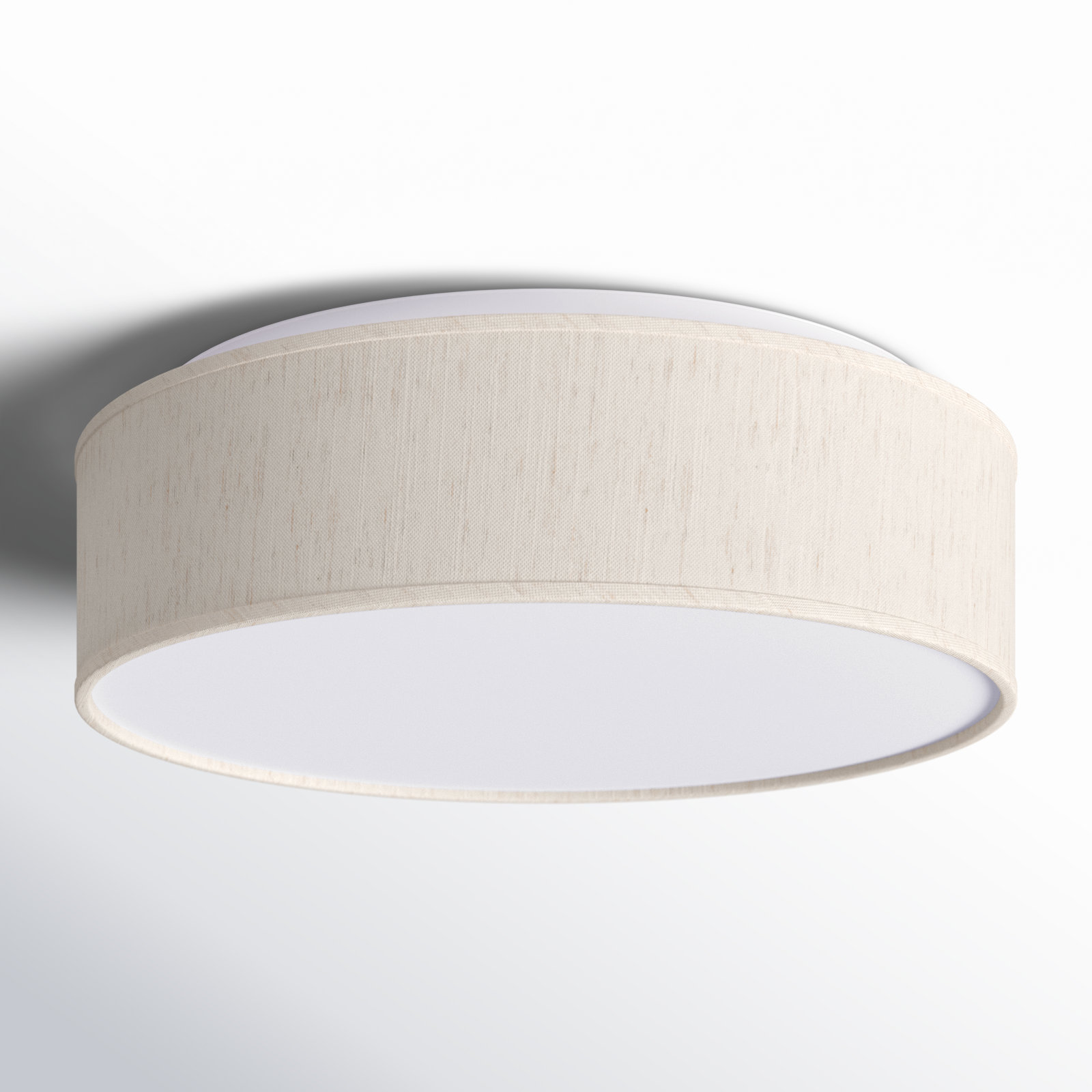 Armande Single Light Linen LED Flush Mount, Beige