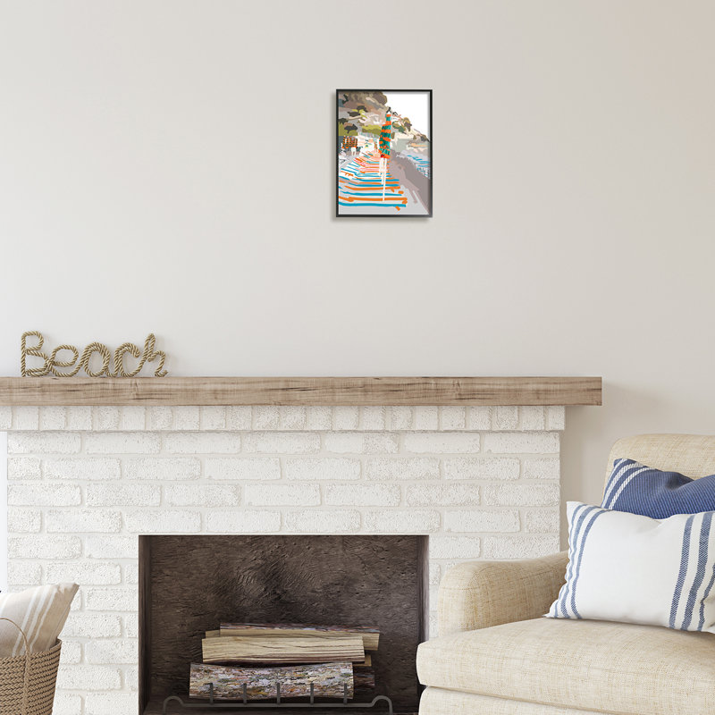 «Beach Holiday Coast» par Amelia Noyes, Giclée encadrée noir minuit, H 14 po x l 11 po x P 1,5 po