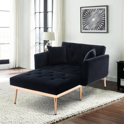 Chaise de chambre à coucher moderne, recouverte de velours, réglable à 3 niveaux, avec accoudoirs et coussin pour la détente, pieds, très confortable, housse de chaise longue amovible, ajustement, confort supplémentaire, coussin, housse, support